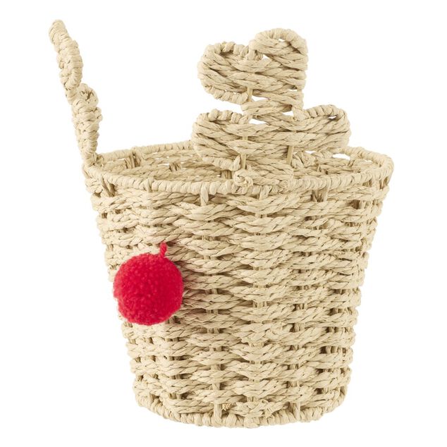 Pani&egrave;re tress&eacute;e forme renne de No&euml;l H29 cm naturel