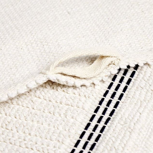 Tapis de bain 100% coton blanc et noir 70x50cm