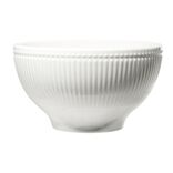 Bol Colombe en porcelaine stri&eacute;e blanc &Oslash;15xH8cm