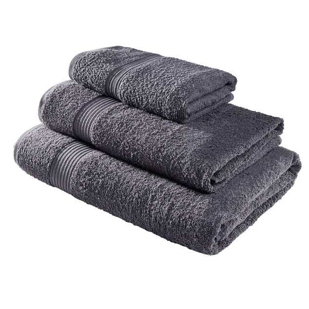 Serviette de toilette 50x90cm coton gris fusain