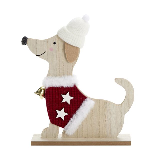 D&eacute;coration de No&euml;l &agrave; poser animal bois 20x5xH33cm (2 mod&egrave;les)