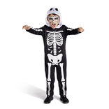 D&eacute;guisement enfant Halloween squelette combinaison et cagoule 7/10ans