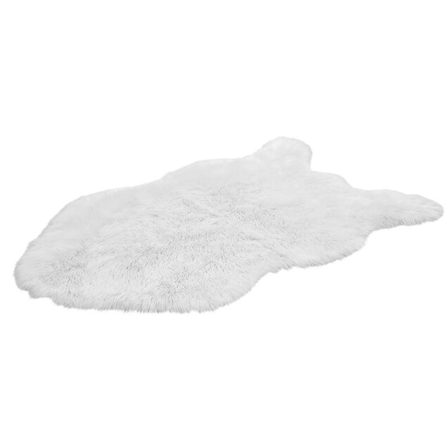 Tapis &agrave; poils longs Furcy blanc