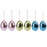 D&eacute;coration &agrave; suspendre x6 oeuf &agrave; facettes color&eacute;es &Oslash;4xH6cm