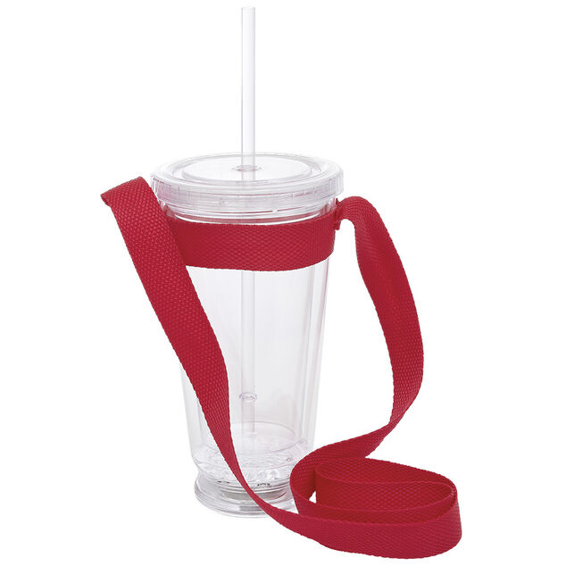 Gobelet lumineux avec lanière de transport