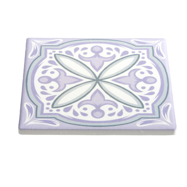 Sous verre en dolomite imprim&eacute; 10x10cm - 6 mod&egrave;les