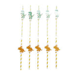 Paille décor dinosaure x10