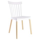 Chaise Lida blanche avec pieds en bois naturel x2