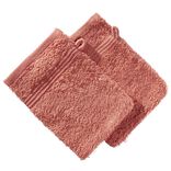 Gant de toilette x2 coton rouge  16x21cm