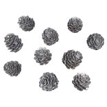 Pomme de pin à poser effet neige argentée x11