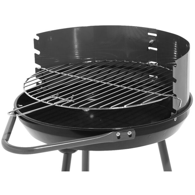 Barbecue &agrave; charbon sur roulettes Carter noir 52x44xH70cm