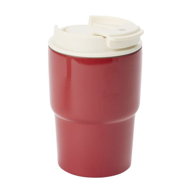 Mug de transport isotherme 350ml inox et plastique &Oslash;8,5xH14cm (2 mod&egrave;les)