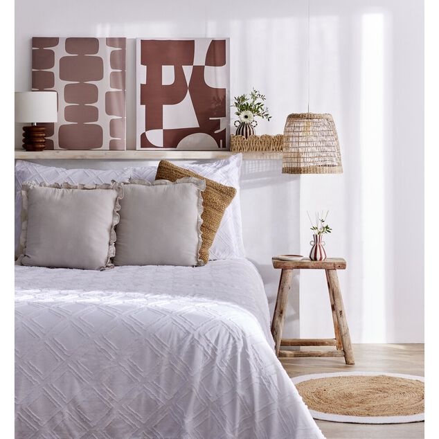 Tableau d&eacute;coratif rectangulaire motif abstrait beige et marron 50x60cm (2 mod&egrave;les)