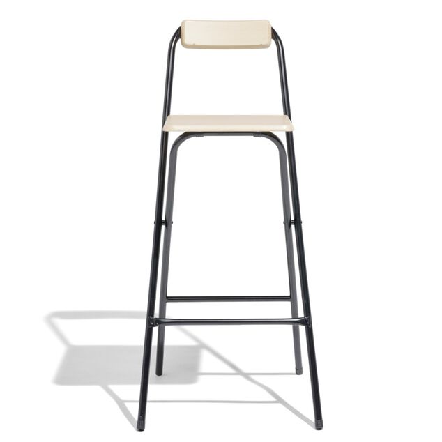 Tabouret de bar pliable en bois Rodin noir et naturel 60x60xH79cm