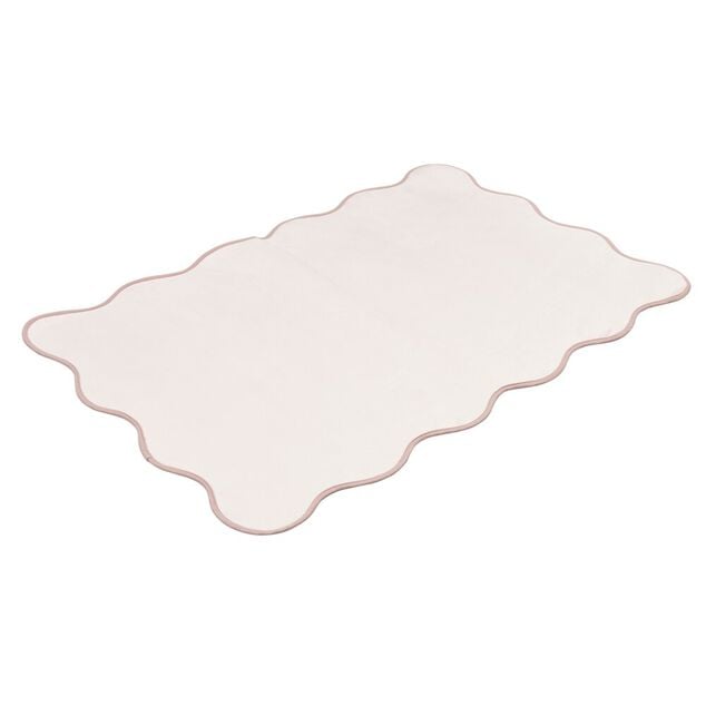 Tapis rectangulaire contour vague Wavy polyester rose 80x120cm