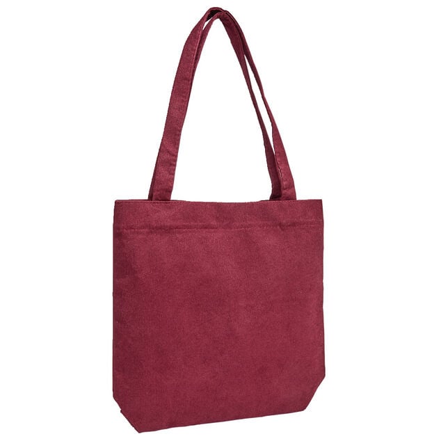 Tote bag velours c&ocirc;tel&eacute; 34x8xH32cm (3 mod&egrave;les)