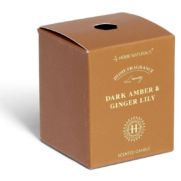 Bougie senteur ambre et gingembre dans pot en verre &Oslash;6,4xH7,9cm marron