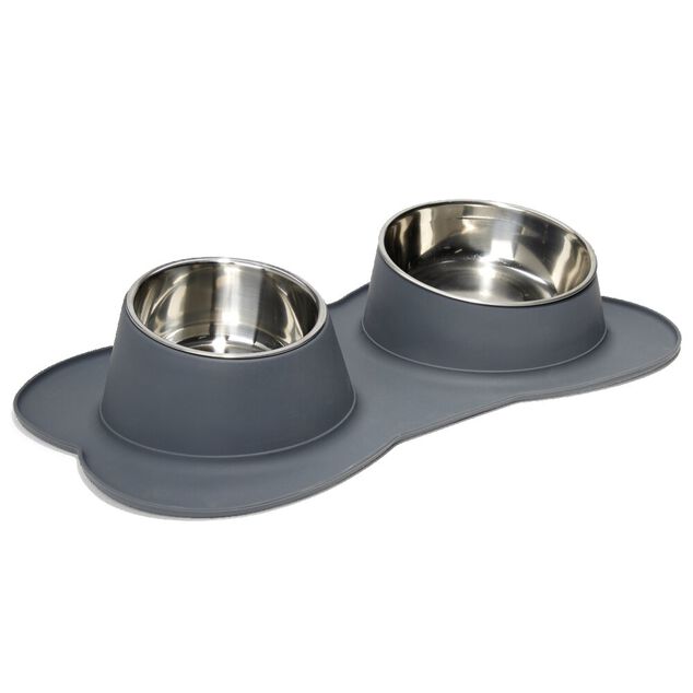 Gamelle double pour chien 51,5x28,5xH10cm