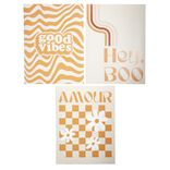 Affiche papier orange et blanc 30x40cm