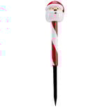 Borne solaire 1 LED Noël rouge et blanc H35cm (2 modèles)