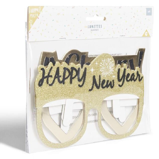 Lot 4 paires de lunettes festives Nouvel an