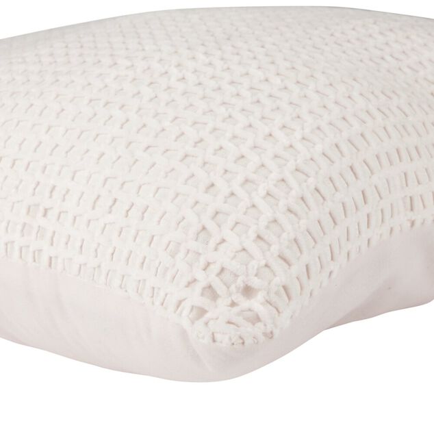 Coussin carr&eacute; quadrillage chenille 45x45cm (3 mod&egrave;les)