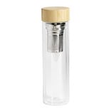 Bouteille en verre avec infuseur inox et bouchon en bambou 450ml