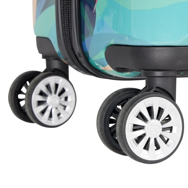 Valise cabine 39L trolley 4 roulettes motif floral tropical 38x28xH56,5cm