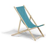 Chilienne h&ecirc;tre et tissu agraf&eacute; coton bleu design palme 96x56xH96cm