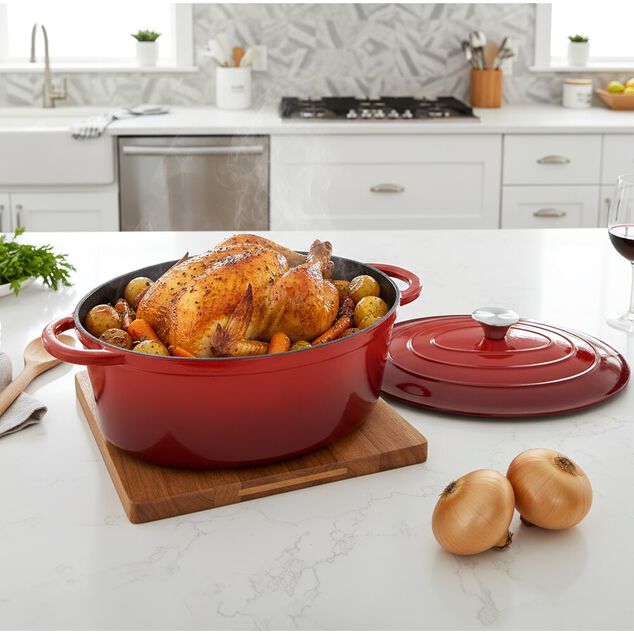 Cocotte ovale 4,3L fonte rouge tous feux dont induction 30x23xH11cm