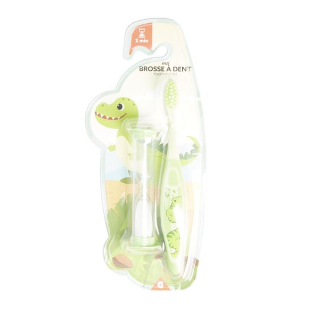 Brosse &agrave; dents enfant avec sablier 2min (2 mod&egrave;les)