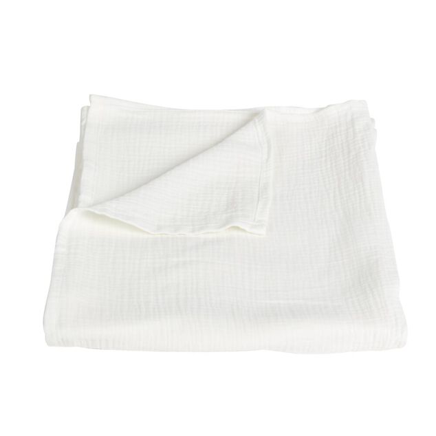 Plaid 100% coton beige uni 150x120cm