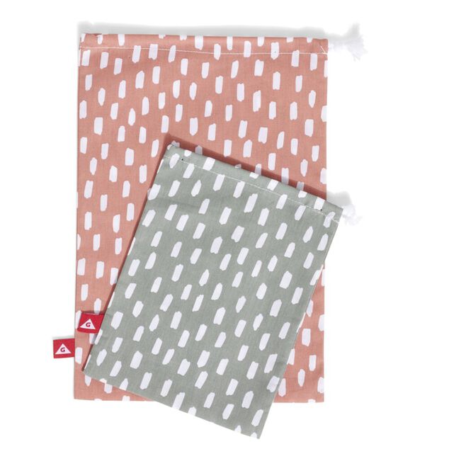 Sac cadeau réutilisable en coton x2 - 15x20cm et 20x30cm