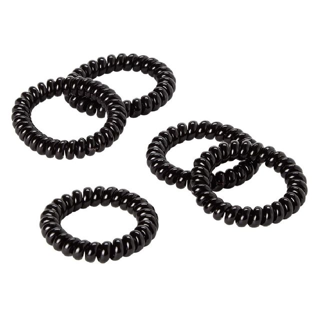 &Eacute;lastique spirale noir brillant x8