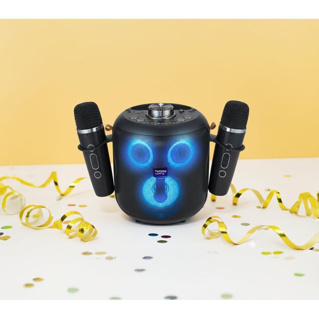 Enceinte karaok&eacute; bluetooth avec micro x2 lumineuse Homday H149cm 15W