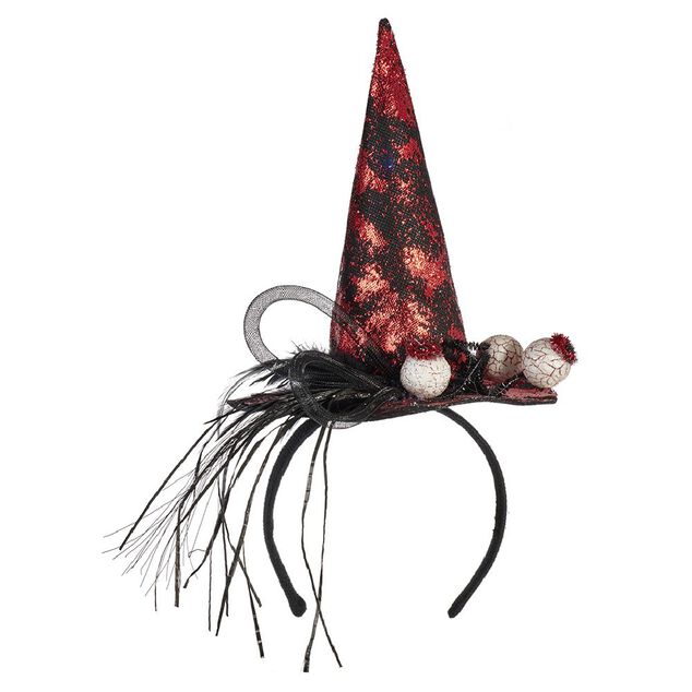 Serre t&ecirc;te chapeau et yeux globuleux lumineux Halloween