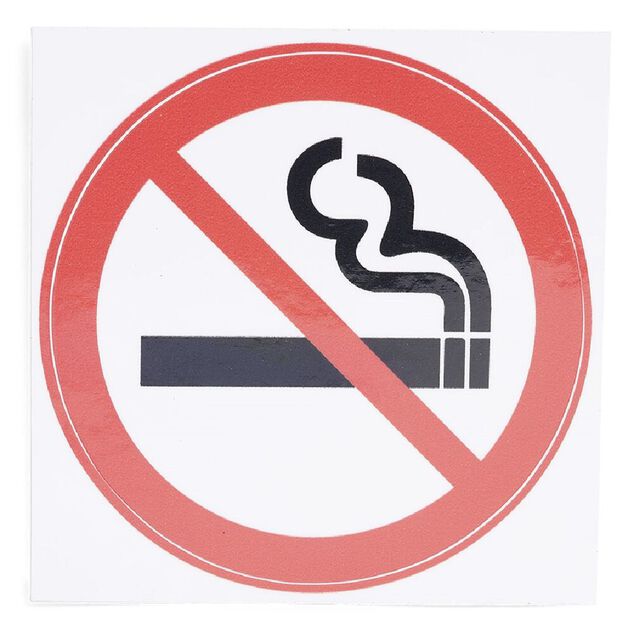 Signalétique adhésive Interdiction de fumer rouge et blanc 8x8cm