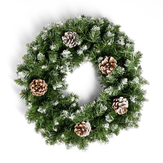 Couronne de Noël sapin artificiel et pomme de pin vert Ø45cm