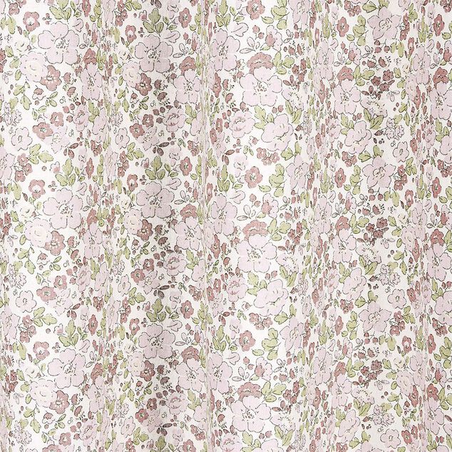 Rideau polycoton 140x240cm imprim&eacute; fleurs