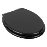 Abattant WC noir avec frein de chute r&eacute;glable d&eacute;clipsable 46x36cm