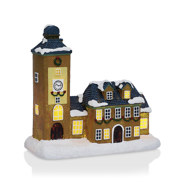 &Eacute;glise lumineuse de No&euml;l nordique H21,5cm