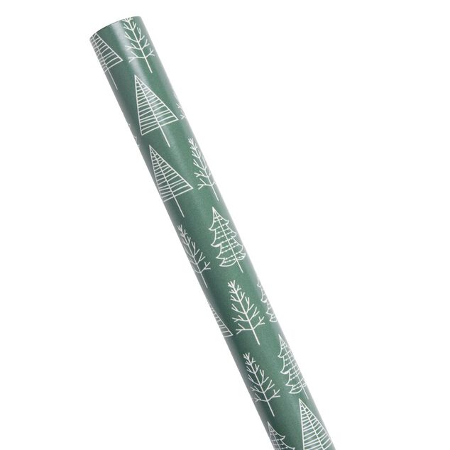 Papier cadeau No&euml;l rouleau x3 avec 20 &eacute;tiquettes autocollantes traditionnel