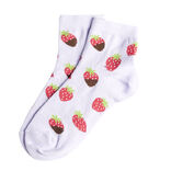 Chaussettes fille blanches motifs fraises T26/35