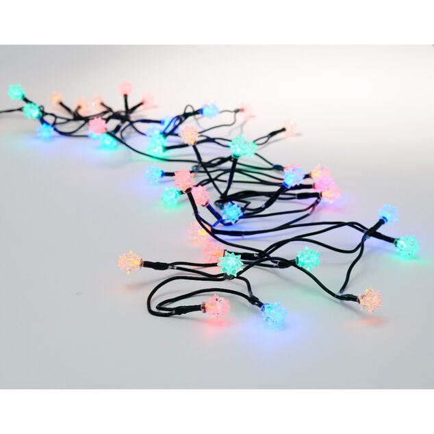 Guirlande électrique 50 Diamants Led Multicolore clignotant 4,9 m