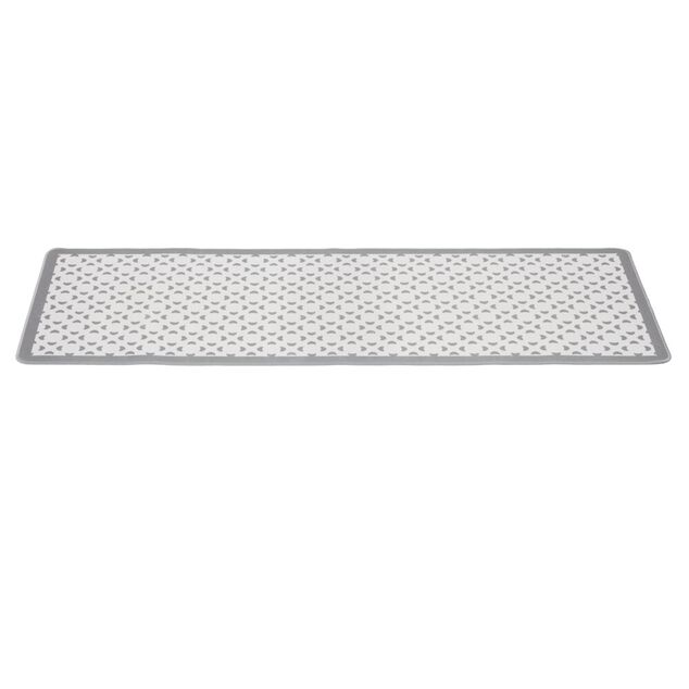 Tapis de cuisine motif carreau de ciment gris et blanc 55x150cm (2 mod&egrave;les)