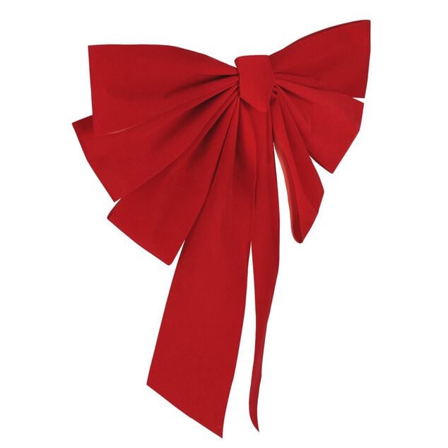 D&eacute;coration noeud de No&euml;l L45 cm plastique rouge