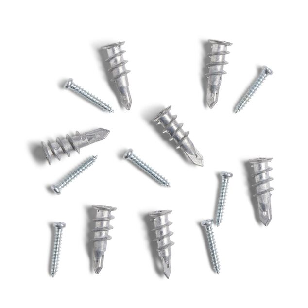 Lot de 7 chevilles autoforeuses avec vis &Oslash;6x30mm charge 20kg