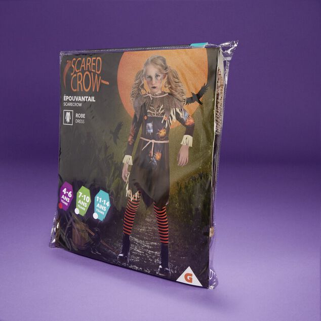 D&eacute;guisement enfant &eacute;pouvantail robe et ceinture 4/6 ans