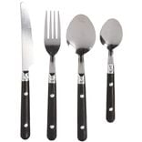 M&eacute;nag&egrave;re 16 pi&egrave;ces inox manche plastique noir