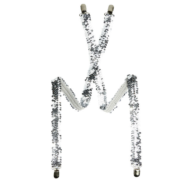 Bretelles à sequins dorées ou argentées L70x2cm - 2 modèles